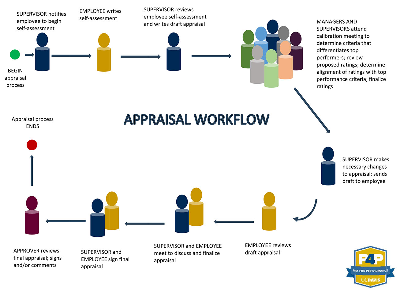 diagram showing the different processes of the annual appraisal workflow