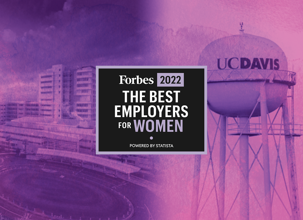 Article banner image of water tower, health campus, and Forbes award graphic