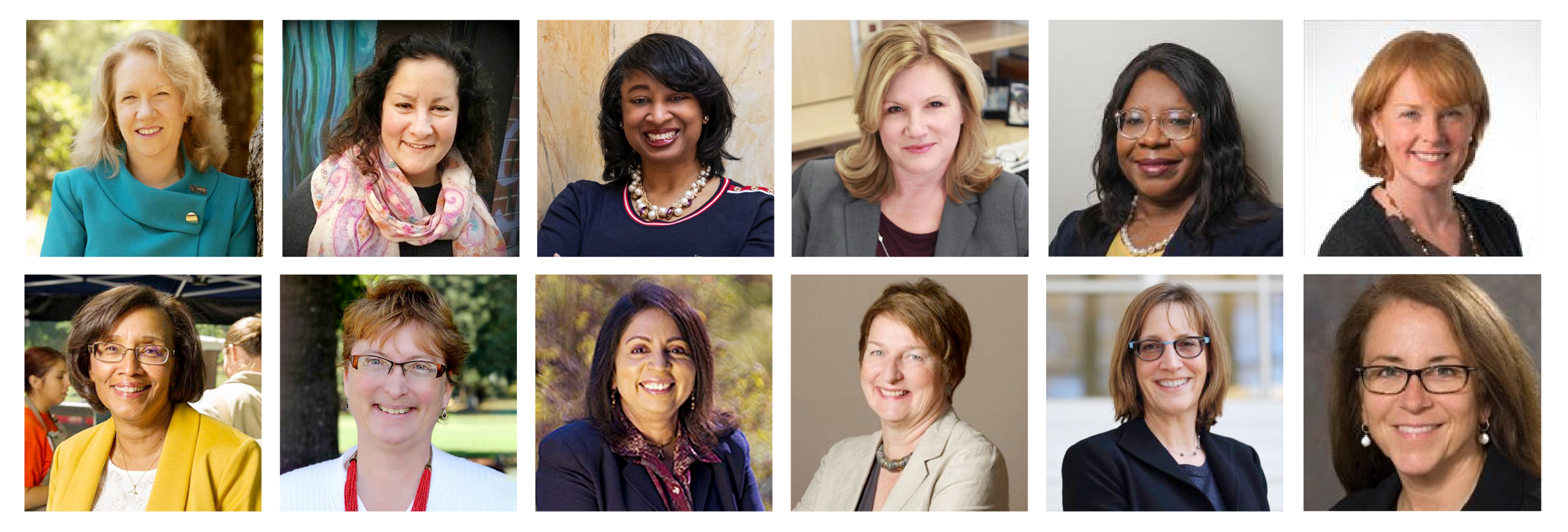 Headshots of 12 women in leadership roles at UC Davis