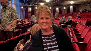 Tammy at Hamilton after having her tickets postponed six times due to the COVID-19 pandemic.