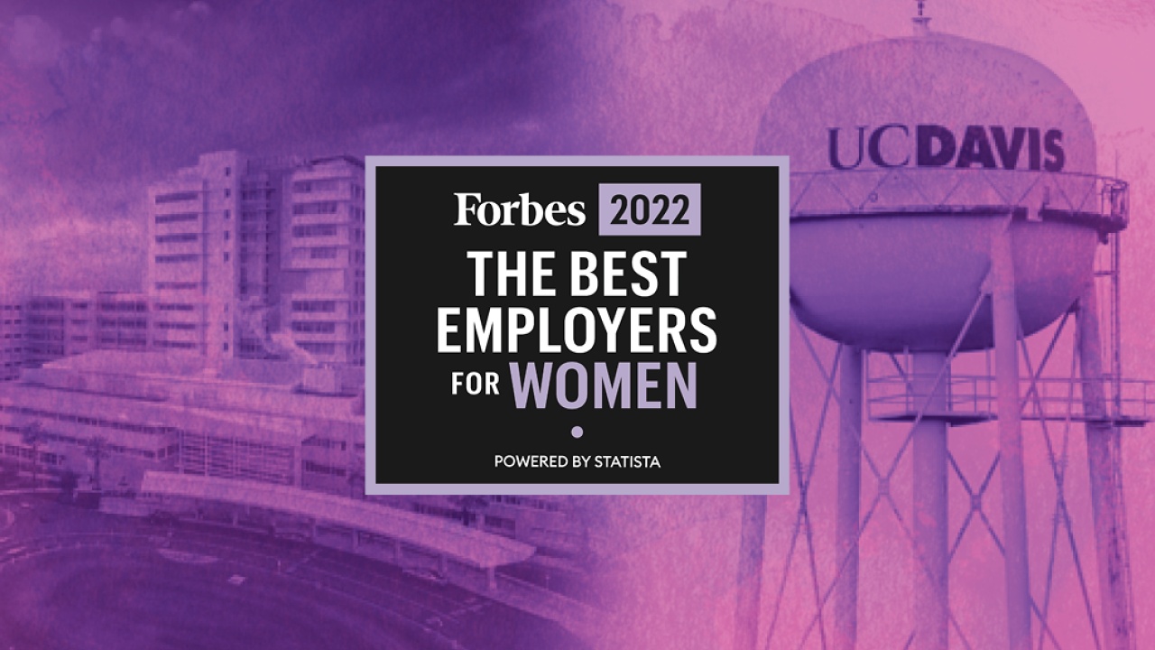 Article banner image of water tower, health campus, and Forbes award graphic