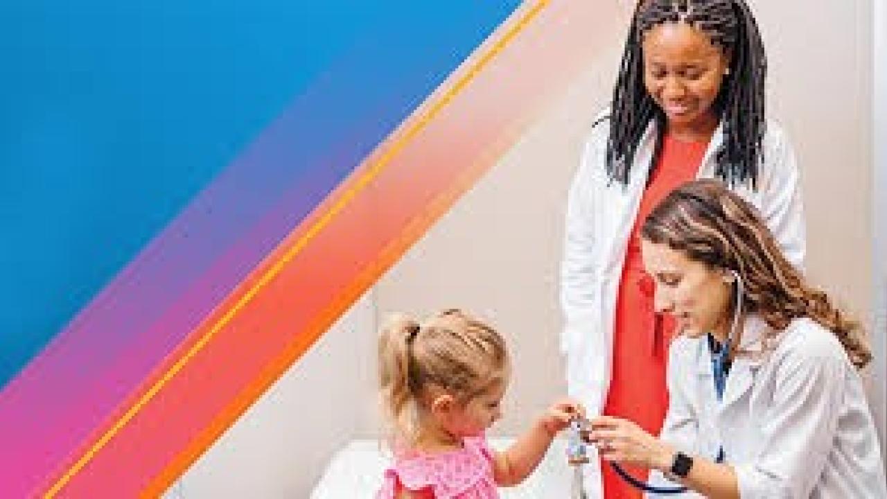 physician with mother and daughter