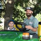 ground staff member and his son at take your daughters and sons to work day uc davis