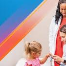 physician with mother and daughter